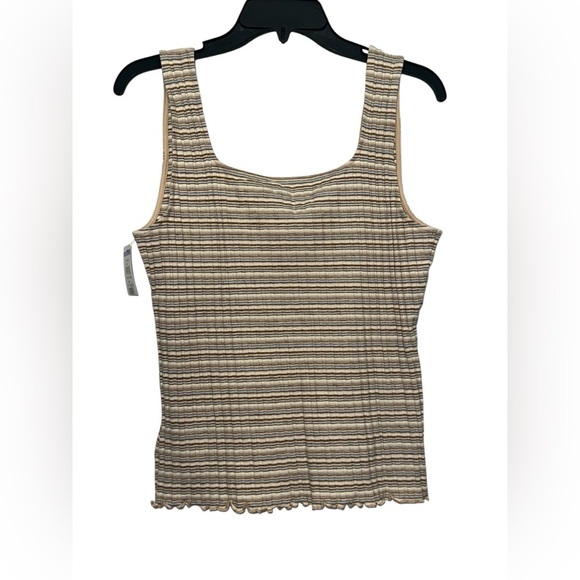 Nation LTD Babs Tank Size Large In Layer Cake Striped Ribbed Square Neck NWT - Picture 3 of 7
